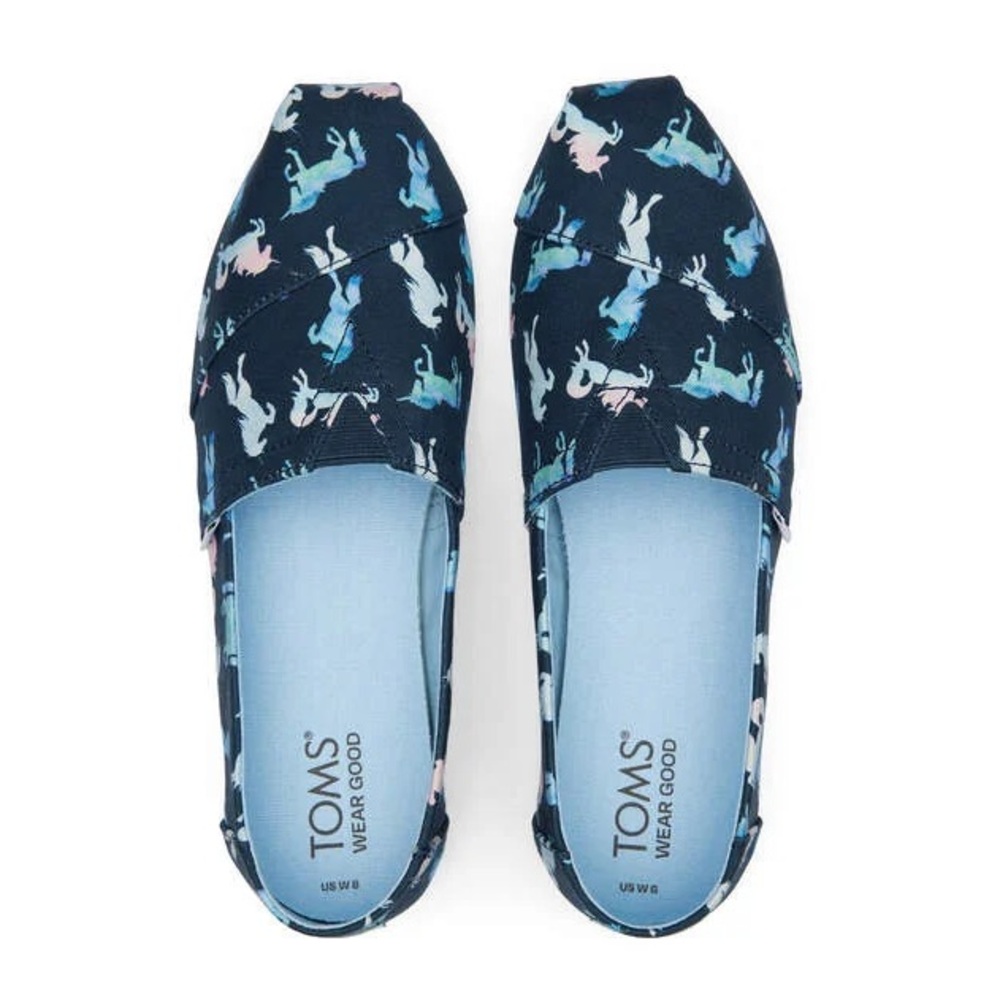 TOMS UNICORN Alpargata Cloudbound 9.5 Dark Indigo Blue Flats Ombre Watercolor
